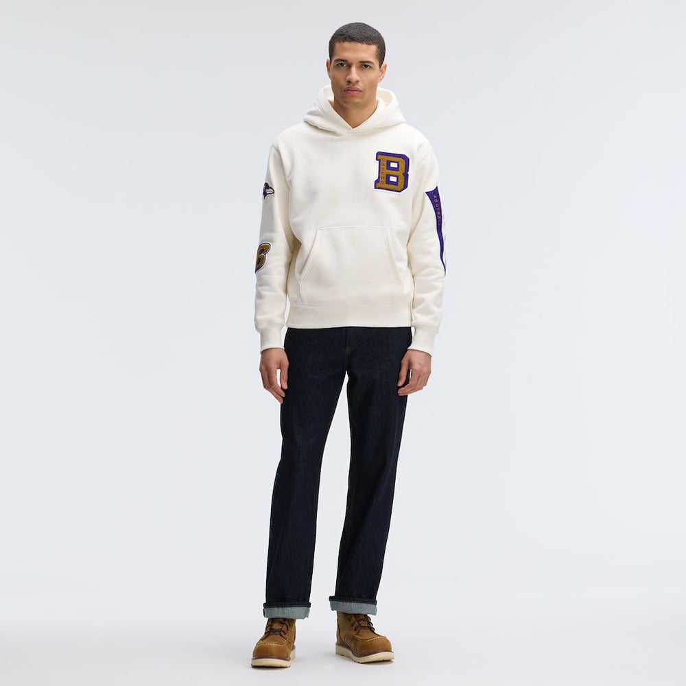 Baltimore Ravens IconicFleece Letterman Hoodie Oatmeal - Fanatics
