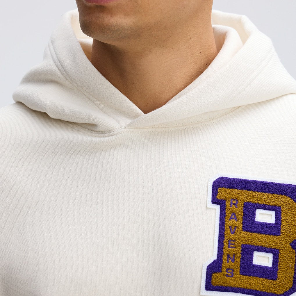 Baltimore Ravens IconicFleece Letterman Hoodie Oatmeal - Fanatics