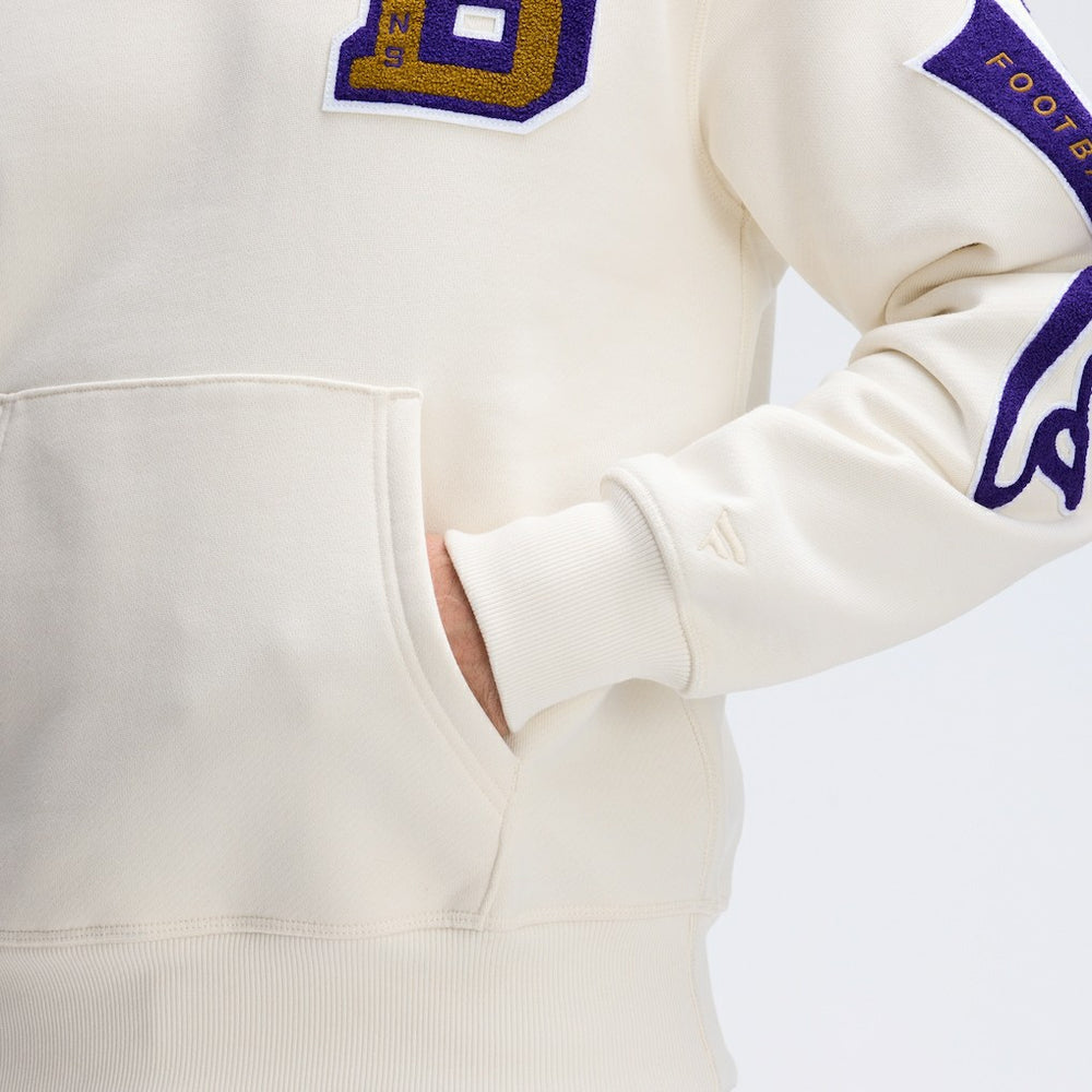 Baltimore Ravens IconicFleece Letterman Hoodie Oatmeal - Fanatics