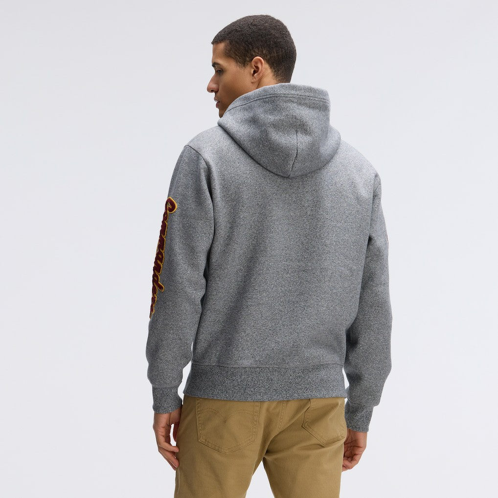 Washington Commanders IconicFleece Letterman Hoodie Athletic Heather Gray - Fanatics