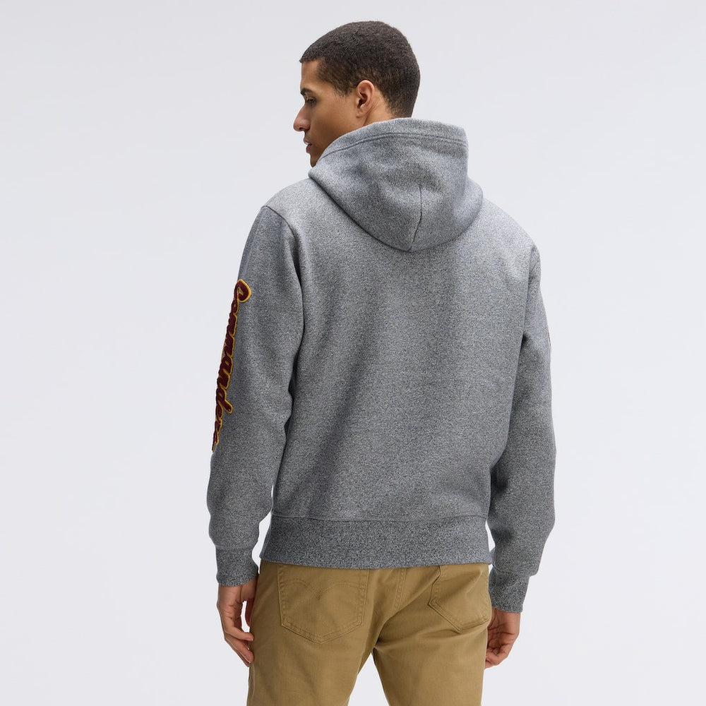 Washington Commanders IconicFleece Letterman Hoodie Athletic Heather Gray - Fanatics