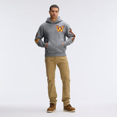 Washington Commanders IconicFleece Letterman Hoodie Athletic Heather Gray - Fanatics