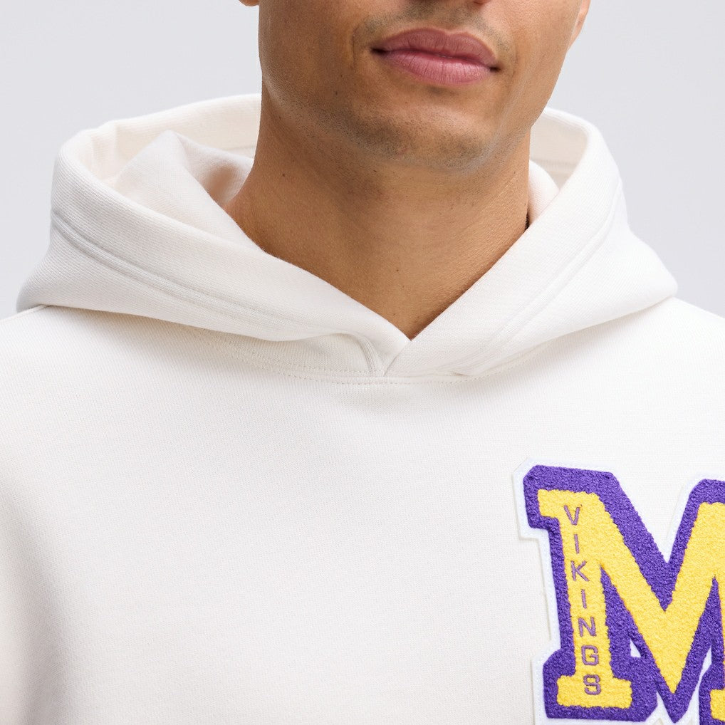 Minnesota Vikings IconicFleece Letterman Hoodie Oatmeal - Fanatics