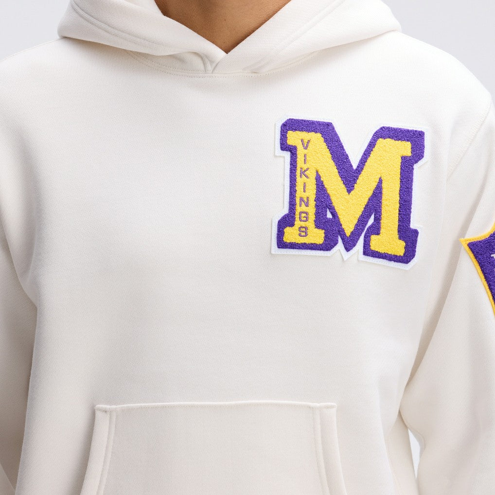 Minnesota Vikings IconicFleece Letterman Hoodie Oatmeal - Fanatics