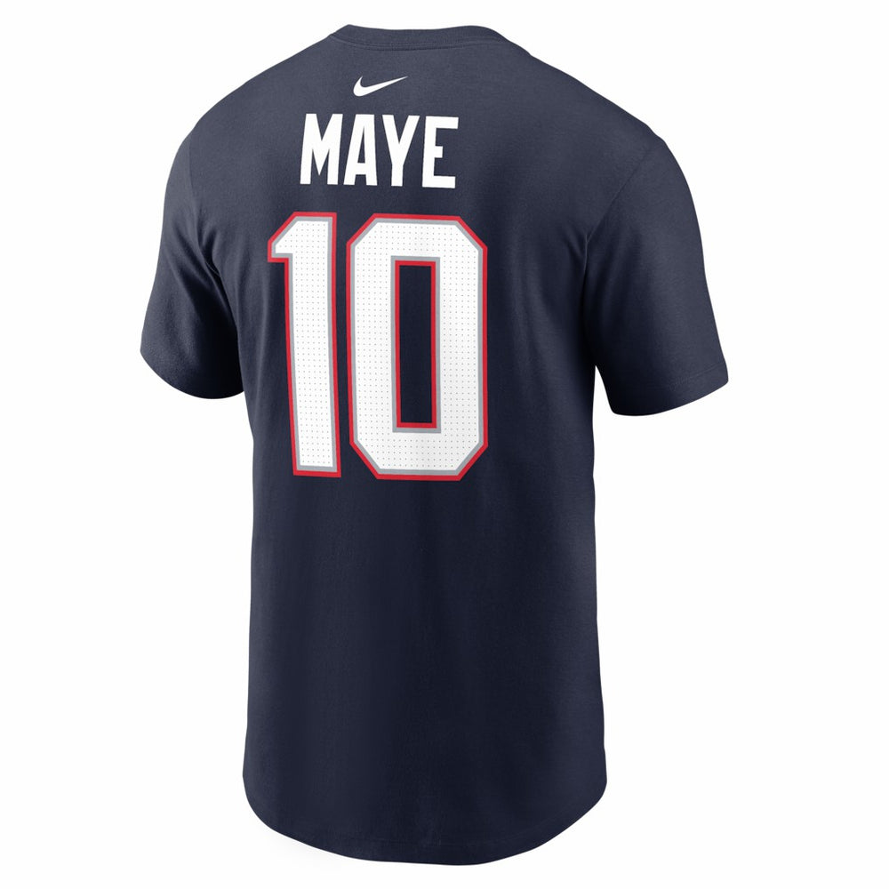 Drake Maye New England Patriots Super Bowl LX Patch Name & Number T-Shirt Navy - Nike