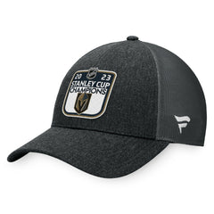 Vegas Golden Knights Fanatics 2023 Stanley Cup Champions Locker Room Adjustable Hat Charcoal