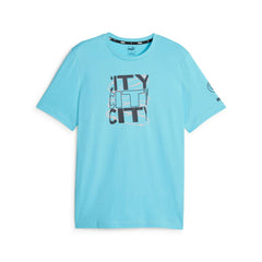 Puma Manchester City FtblCore Graphic T-Shirts - Sky Blue
