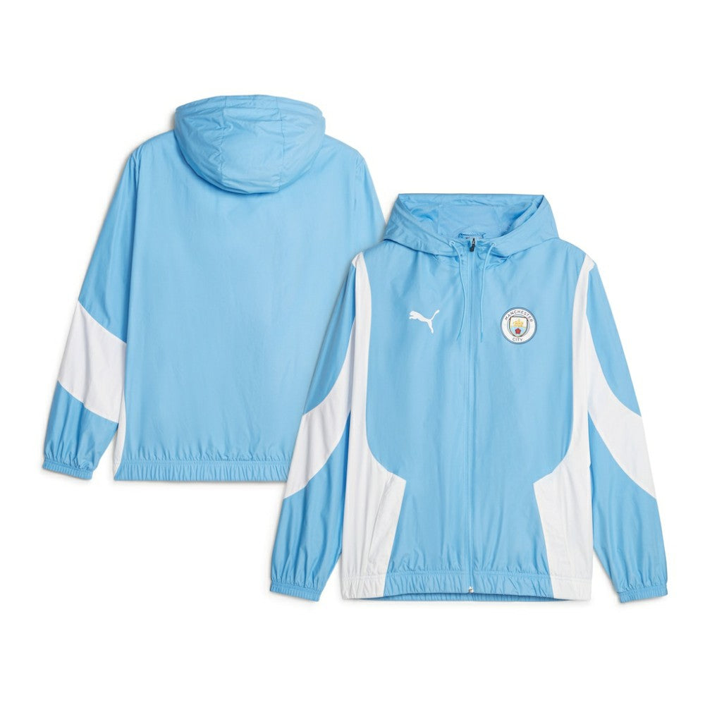 Puma Manchester City 2023/24 Pre-Match Anthem Full-Zip Hoodie Jacket - Sky Blue