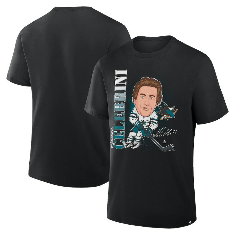 Macklin Celebrini San Jose Sharks - Fanatics Caricature Player T-Shirt Black