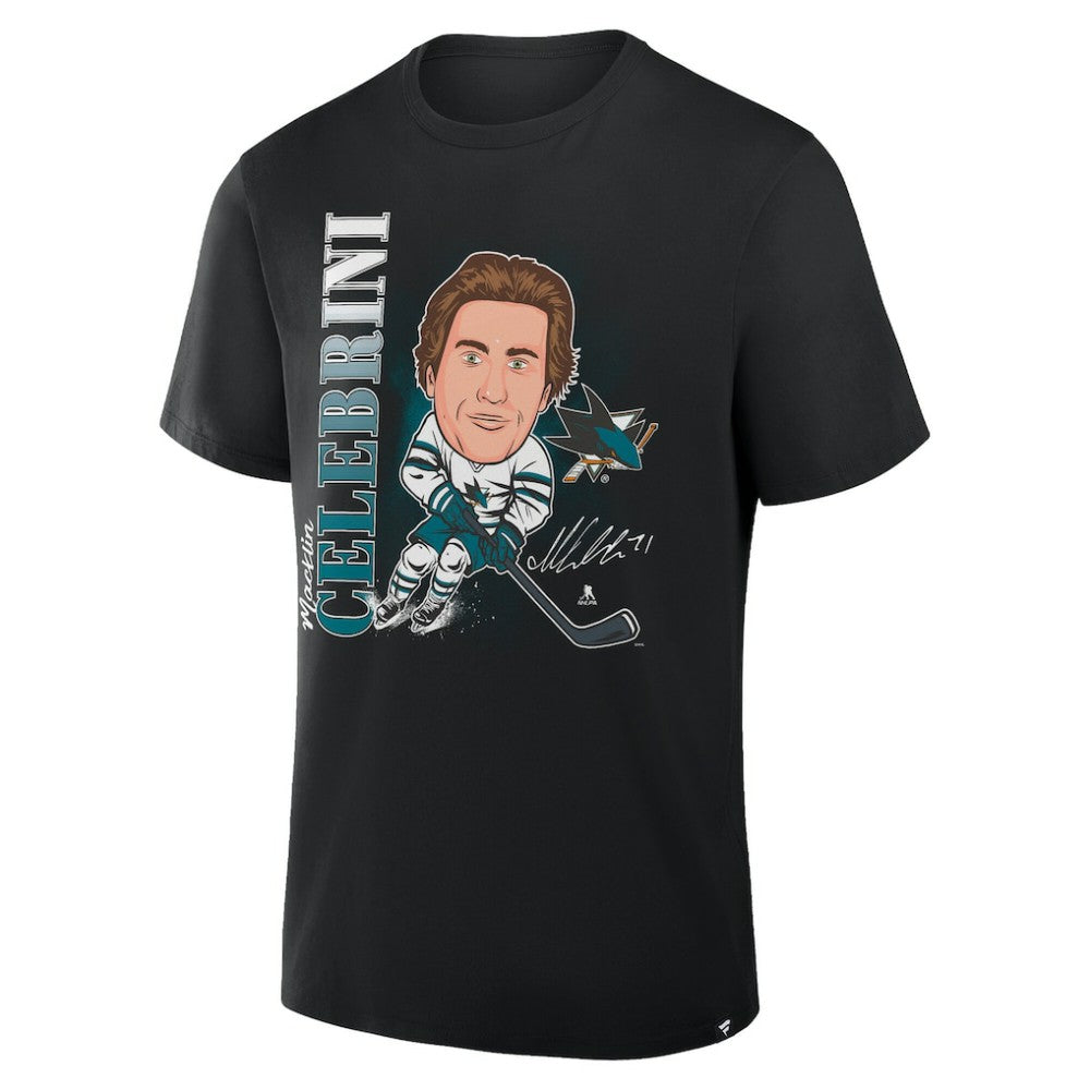 Macklin Celebrini San Jose Sharks - Fanatics Caricature Player T-Shirt Black