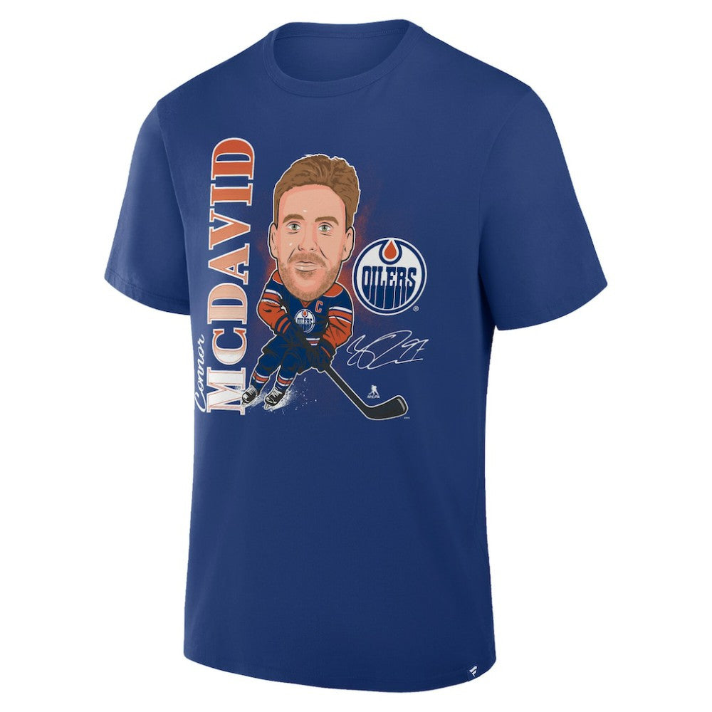 Connor McDavid Edmonton Oilers - Fanatics Caricature Player T-Shirt Royal