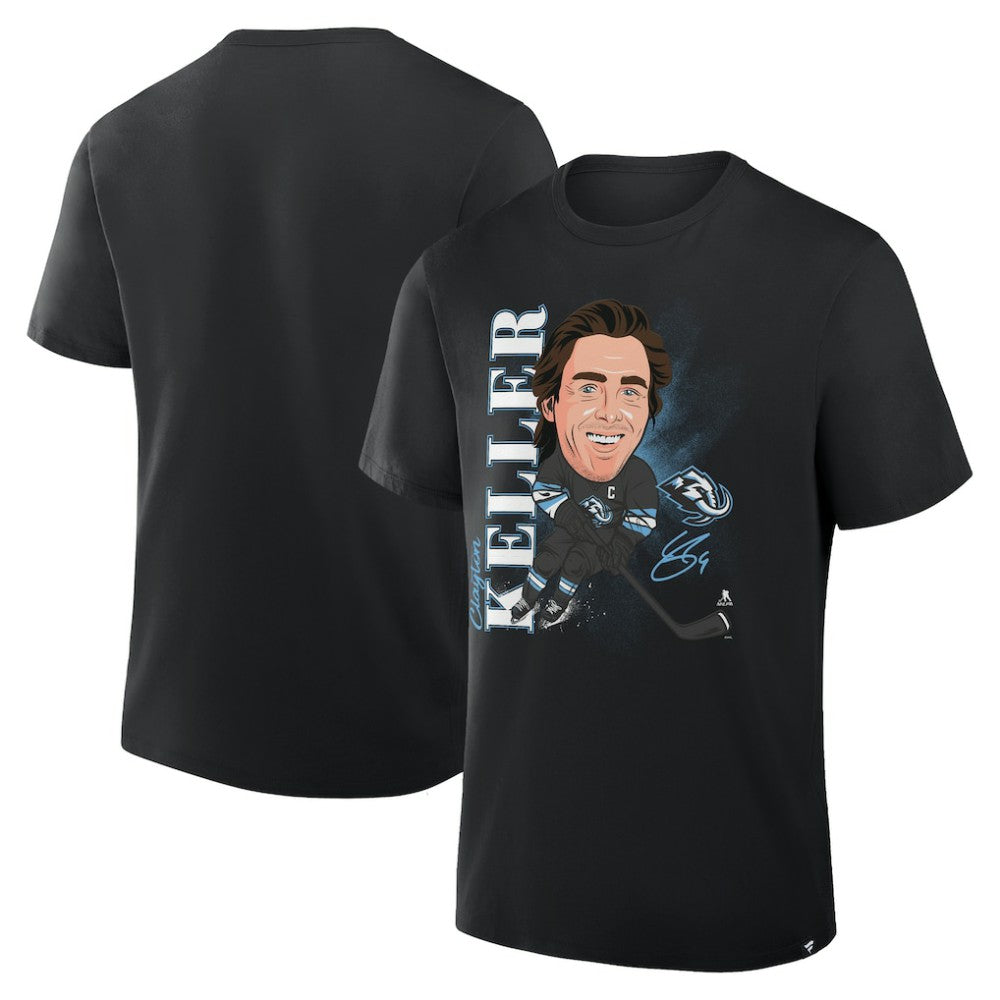 Clayton Keller Utah Mammoth - Fanatics Caricature Player T-Shirt Black