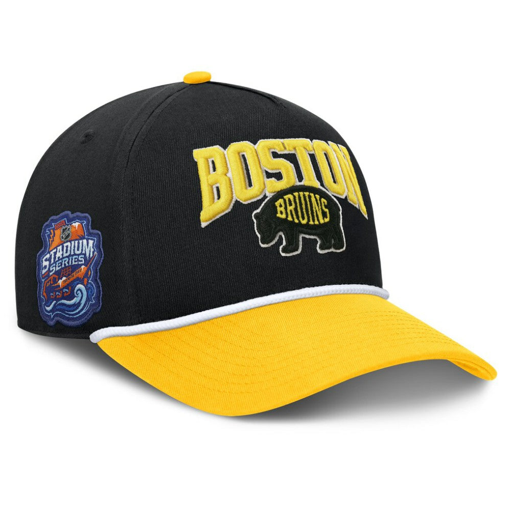 Boston Bruins Fanatics 2026 NHL Stadium Series Authentic Pro A-Frame Adjustable Hat Black