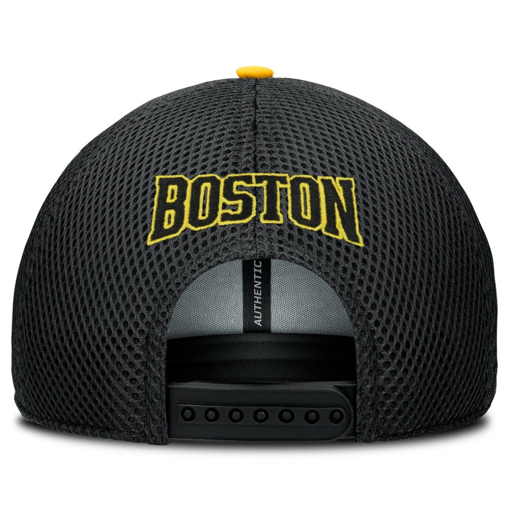 Boston Bruins Fanatics 2026 NHL Stadium Series Authentic Pro Adjustable Trucker Hat Gold/Black