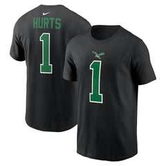 Jalen Hurts Philadelphia Eagles Player Name & Number T-Shirt Black - Nike