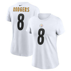 Aaron Rodgers Pittsburgh Steelers Women's Name & Number T-Shirt White - Nike