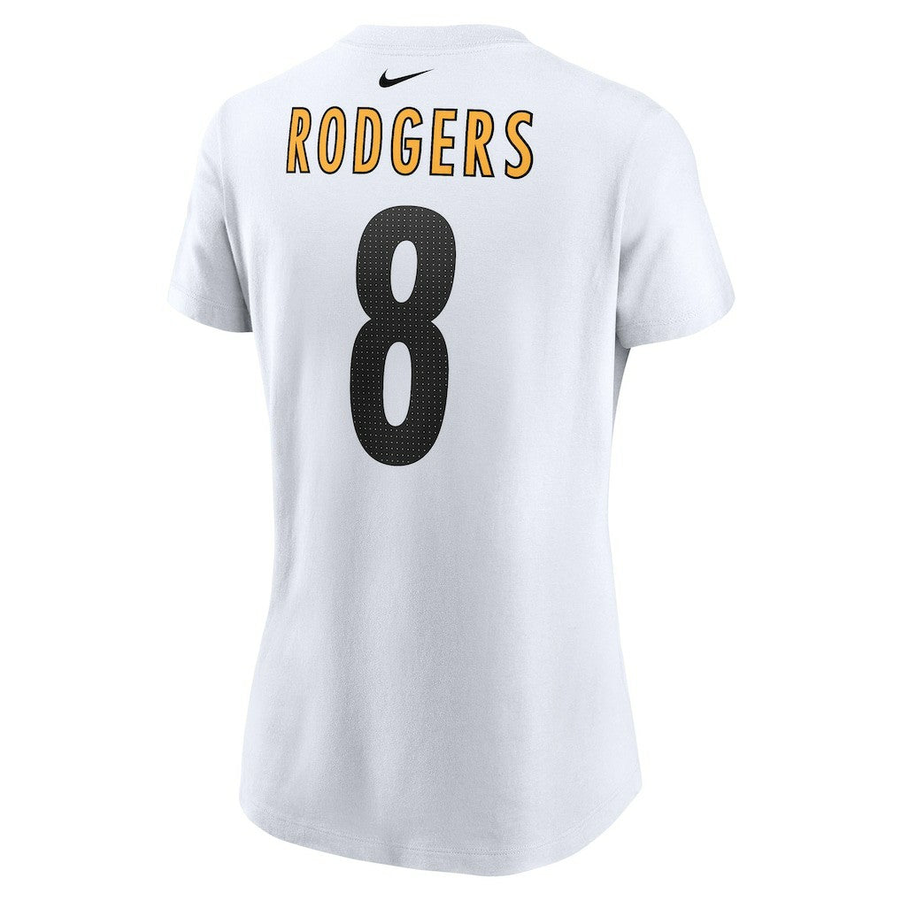 Aaron Rodgers Pittsburgh Steelers Women's Name & Number T-Shirt White - Nike