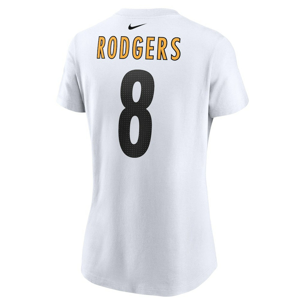 Aaron Rodgers Pittsburgh Steelers Women's Name & Number T-Shirt White - Nike
