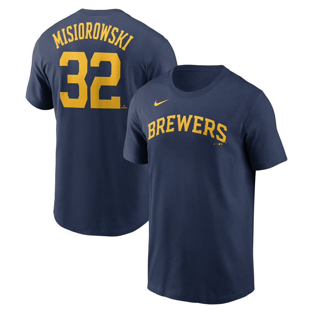 Jacob Misiorowski Milwaukee Brewers Nike Fuse Name & Number T-Shirt Lifestyle