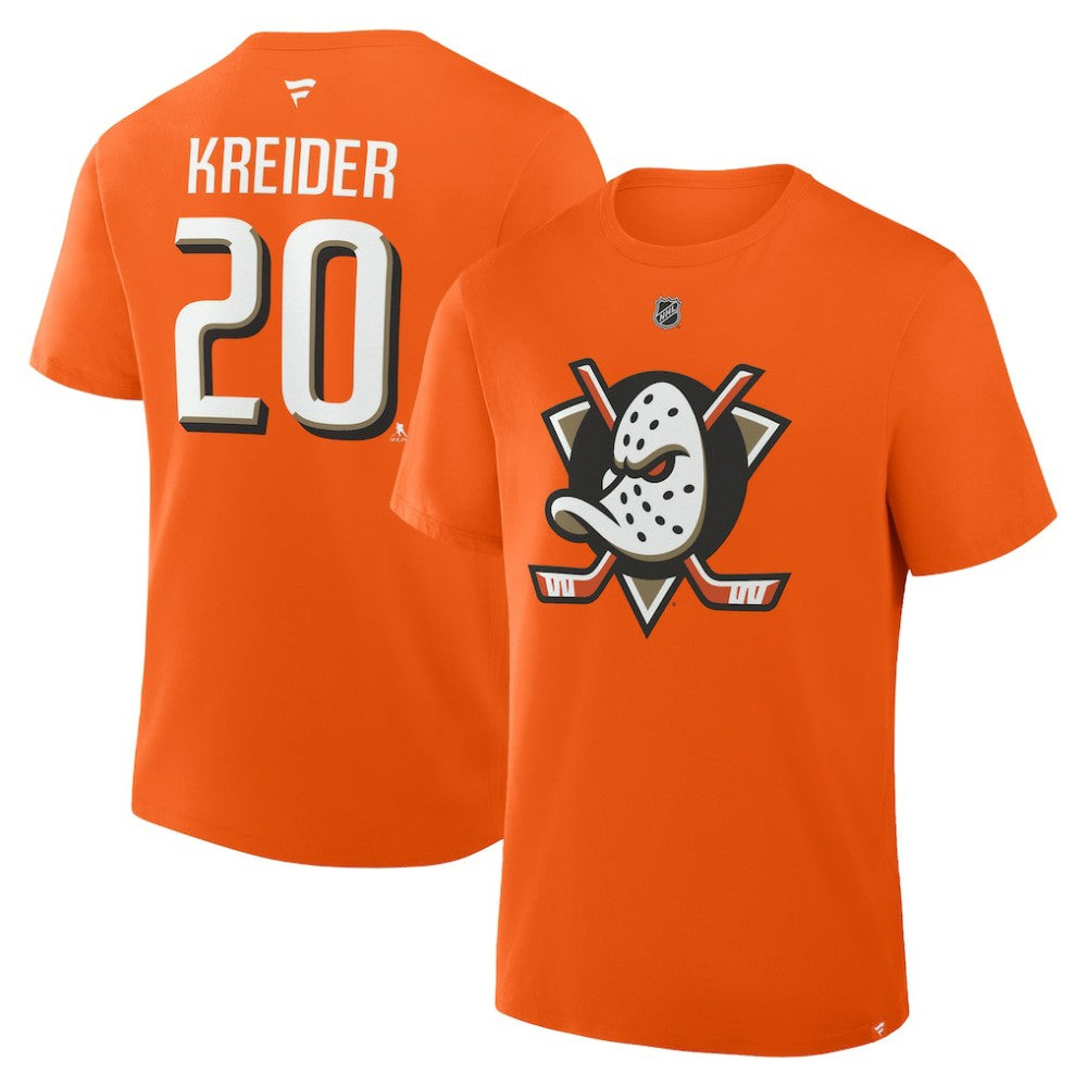 Chris Kreider Anaheim Ducks - Fanatics Authentic Stack Name & Number T-Shirt Orange