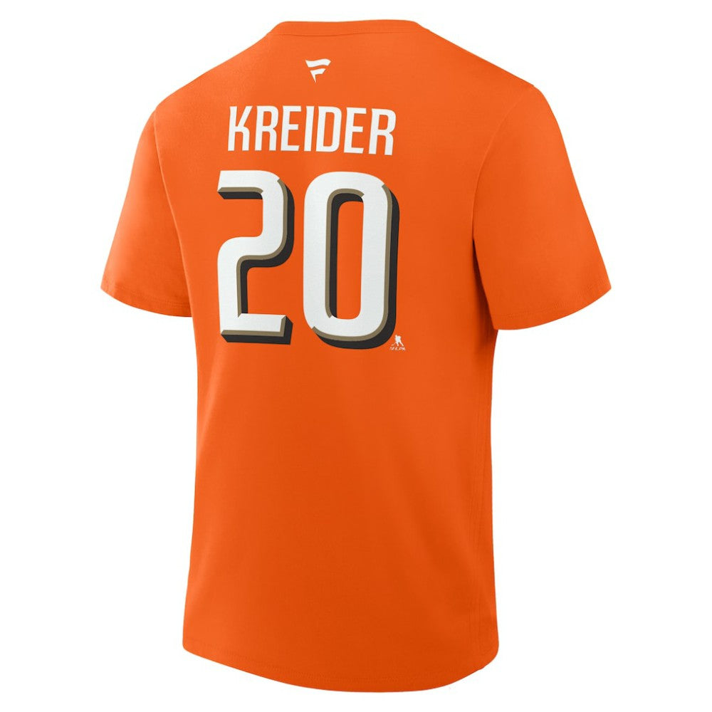 Chris Kreider Anaheim Ducks - Fanatics Authentic Stack Name & Number T-Shirt Orange