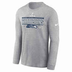 Seattle Seahawks 2025 NFC Champions Locker Room Trophy Collection Long Sleeve T-Shirt Heather Gray - Nike