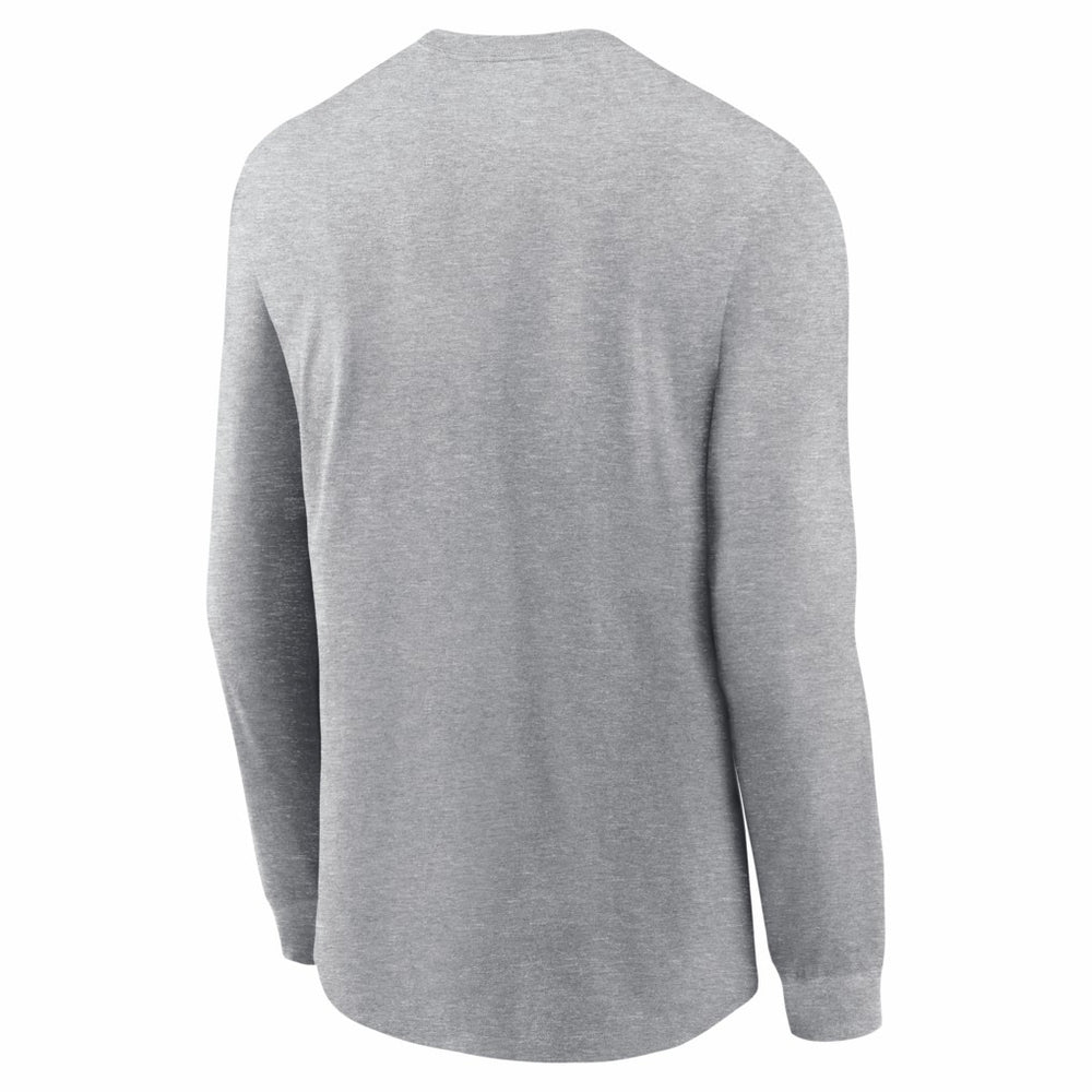 New England Patriots 2025 AFC Champions Locker Room Trophy Collection Long Sleeve T-Shirt Heather Gray - Nike