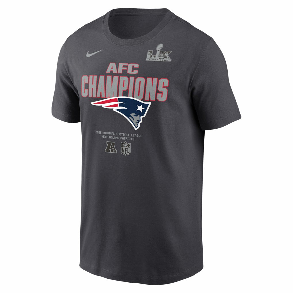 New England Patriots 2025 AFC Champions Roster T-Shirt Anthracite - Nike