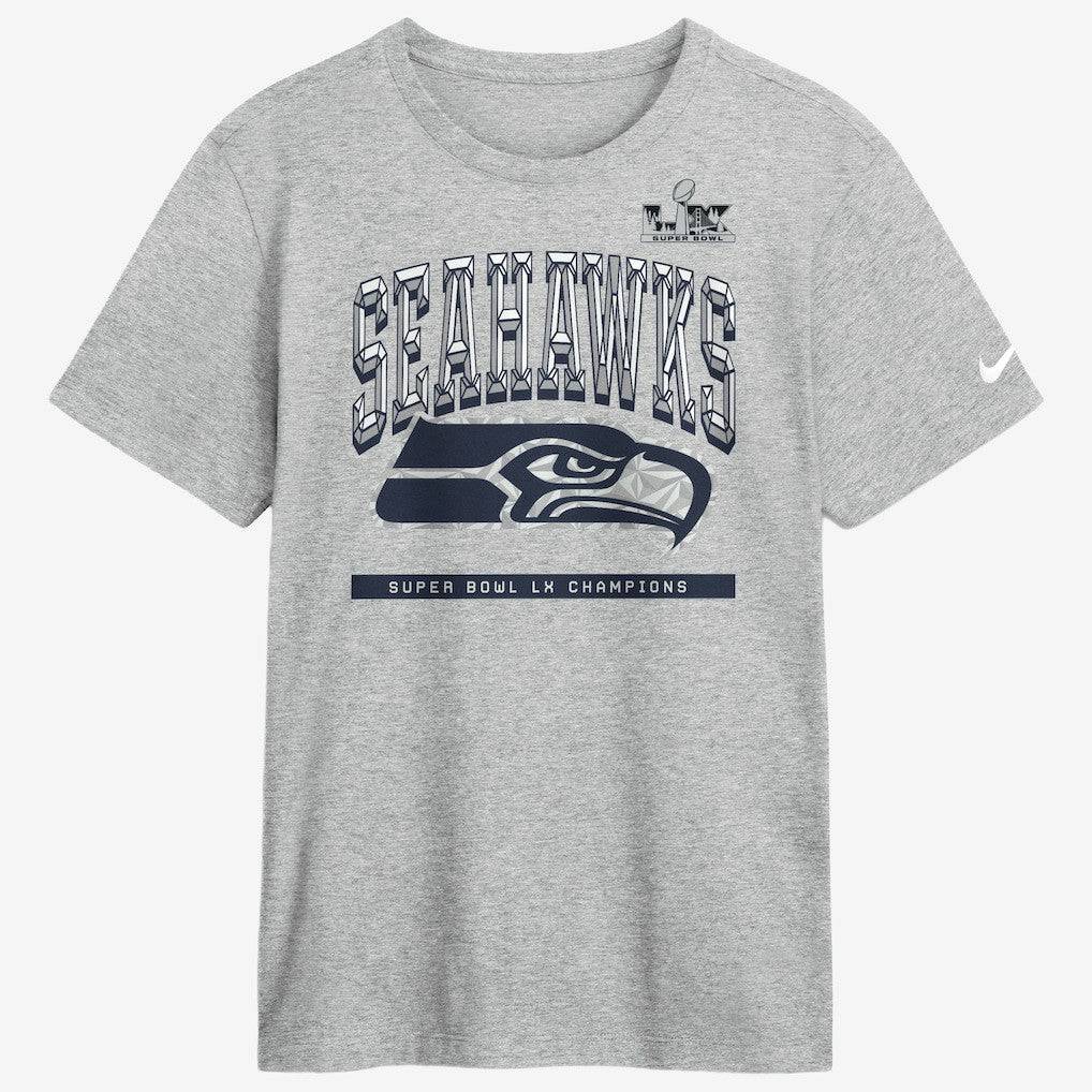 Seattle Seahawks Super Bowl LX Champions Ice Classic Roster T-Shirt Heather Gray - Nike
