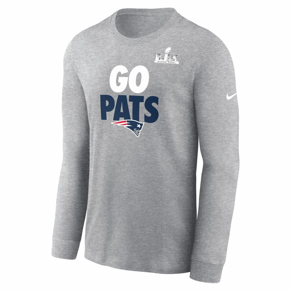New England Patriots Super Bowl LX Fast As Fast Gets Long Sleeve T-Shirt Heather Gray - Nike