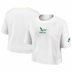 Philadelphia Eagles Women's Striped Cropped T-Shirt Yellow/Cream - Nike