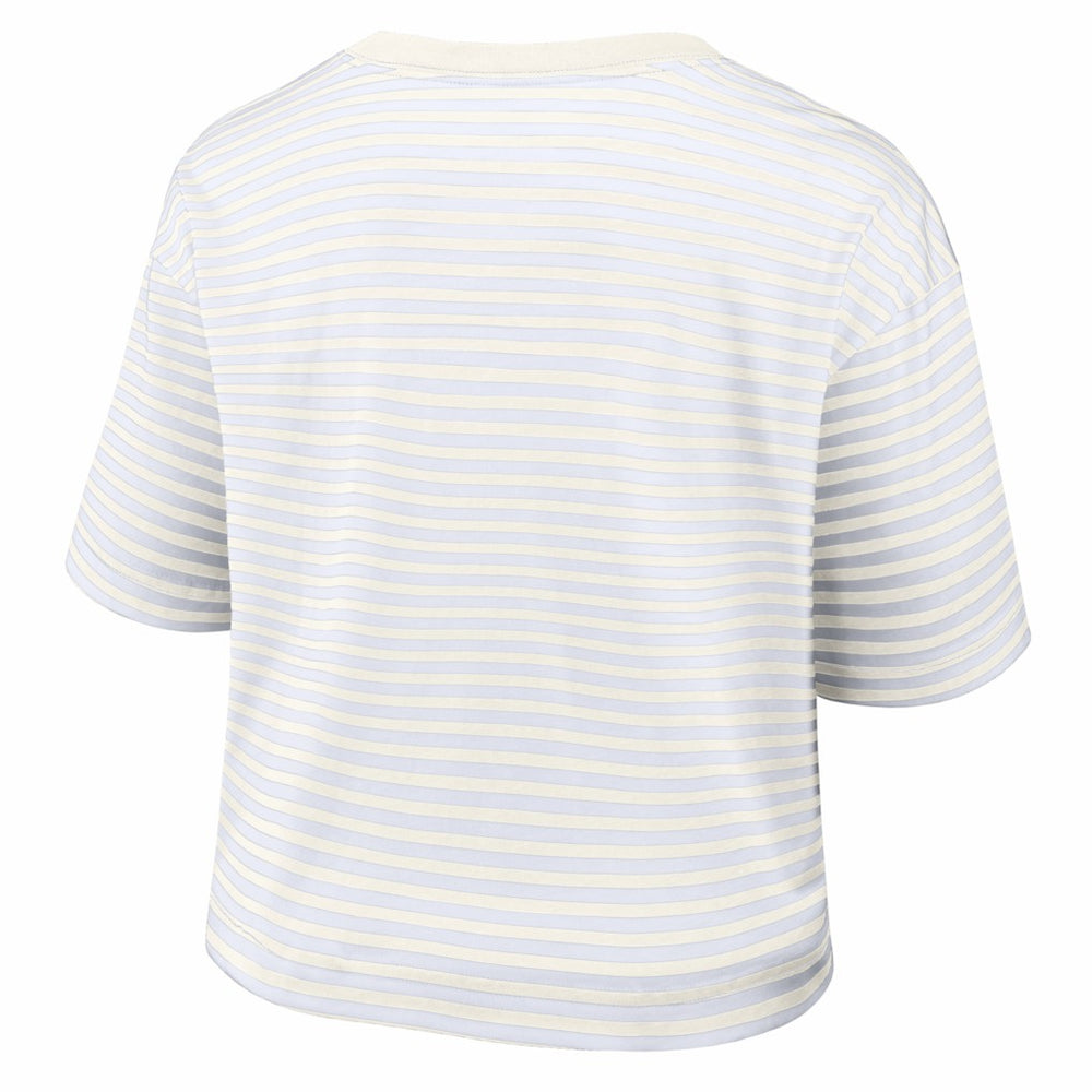 Washington Commanders Women's Striped Cropped T-Shirt Yellow/Cream - Nike