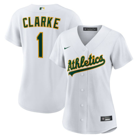 Denzel Clarke Athletics Nike Women's Home Replica Jersey - White | MLB Jerseys