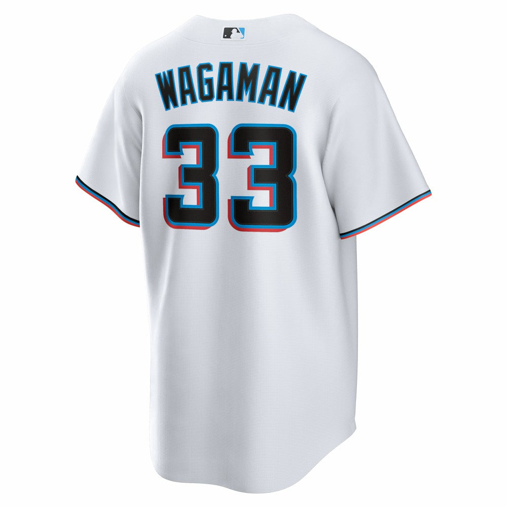 Eric Wagaman Miami Marlins Nike Home Replica Jersey - White | MLB Jerseys