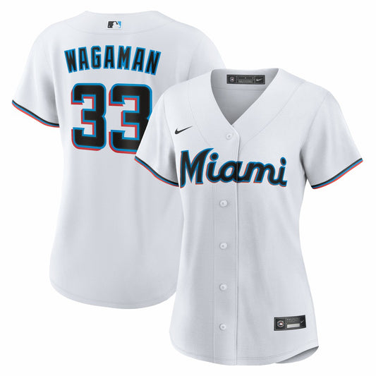 Eric Wagaman Miami Marlins Nike Women's Home Replica Jersey - White | MLB Jerseys