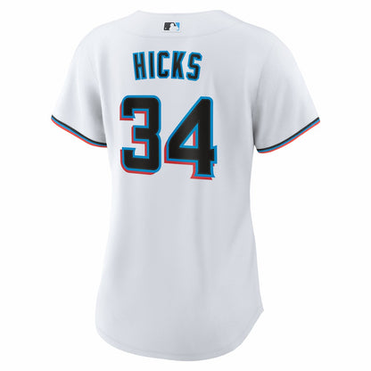 Liam Hicks Miami Marlins Nike Women's Home Replica Jersey - White | MLB Jerseys