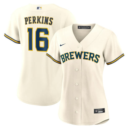 Blake Perkins Milwaukee Brewers Nike Women's Home Replica Jersey - Cream | MLB Jerseys