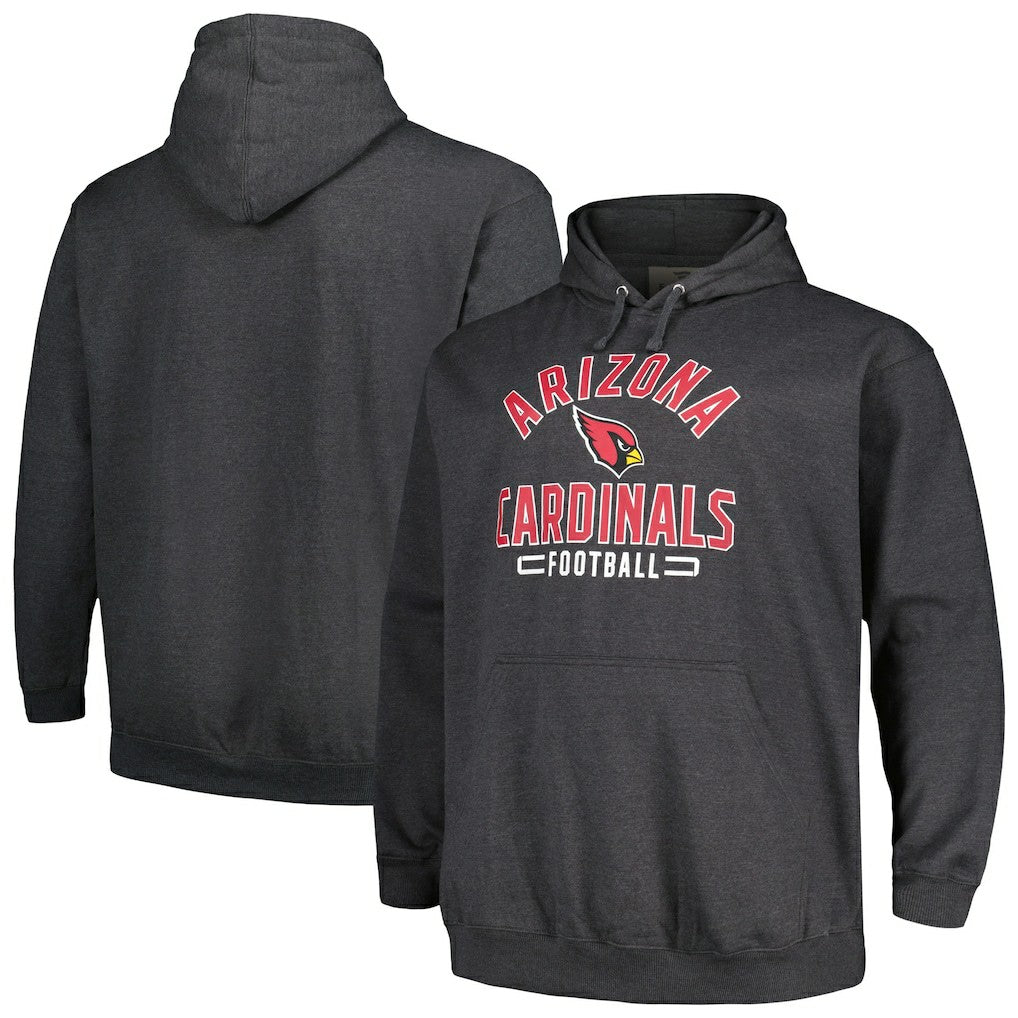 Arizona Cardinals Big & Tall Pullover Hoodie Heather Charcoal - Fanatics