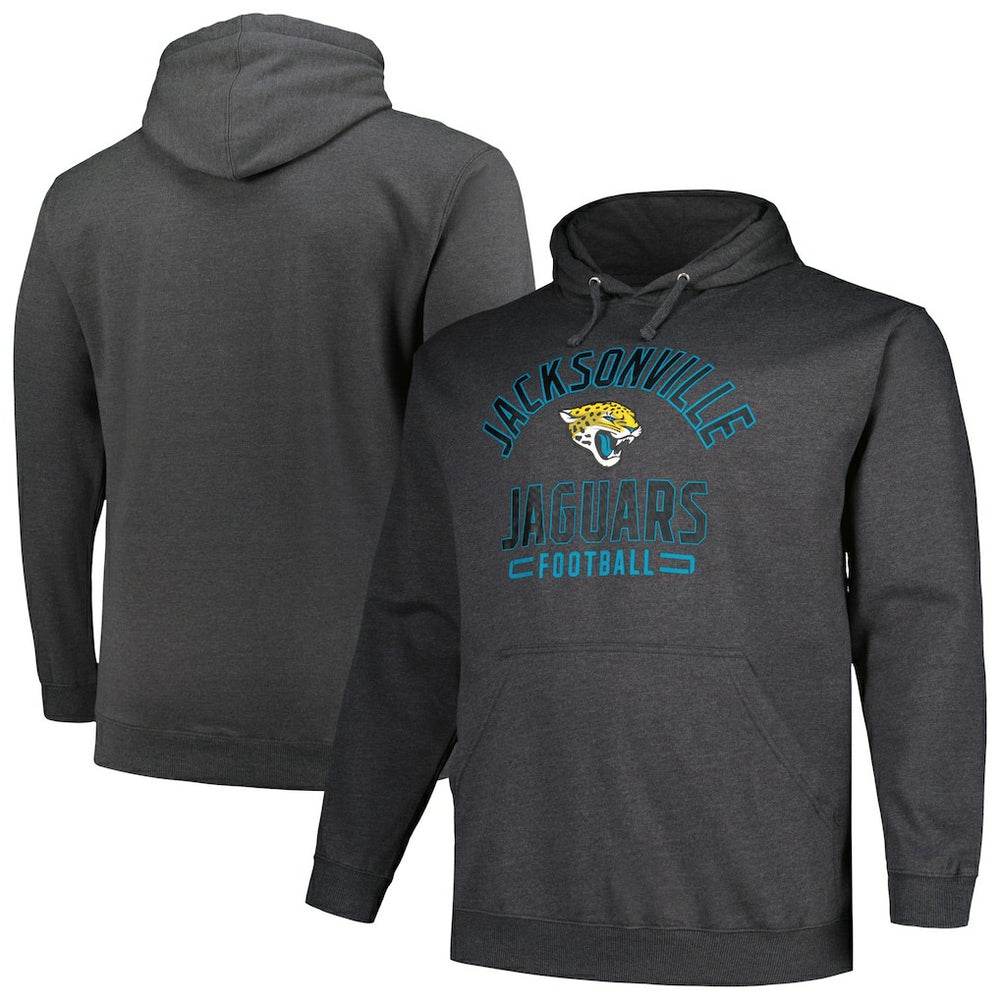 Jacksonville Jaguars Big & Tall Pullover Hoodie Heather Charcoal - Fanatics