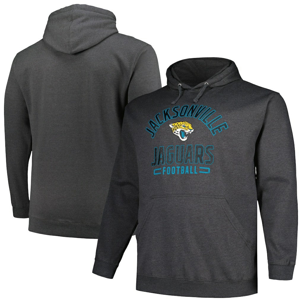 Jacksonville Jaguars Big & Tall Pullover Hoodie Heather Charcoal - Fanatics