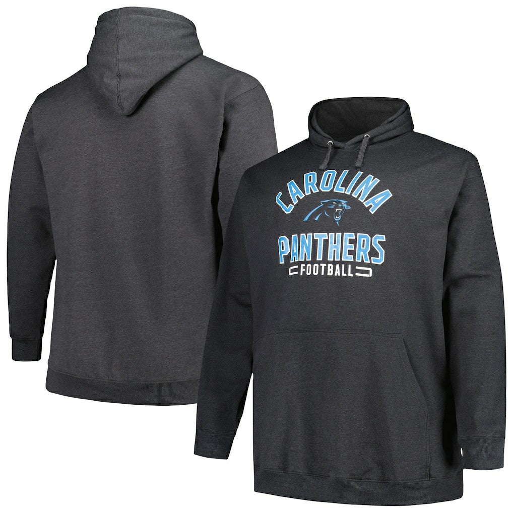 Carolina Panthers Big & Tall Pullover Hoodie Heather Charcoal - Fanatics