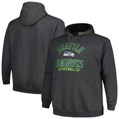 Seattle Seahawks Big & Tall Pullover Hoodie Heather Charcoal - Fanatics