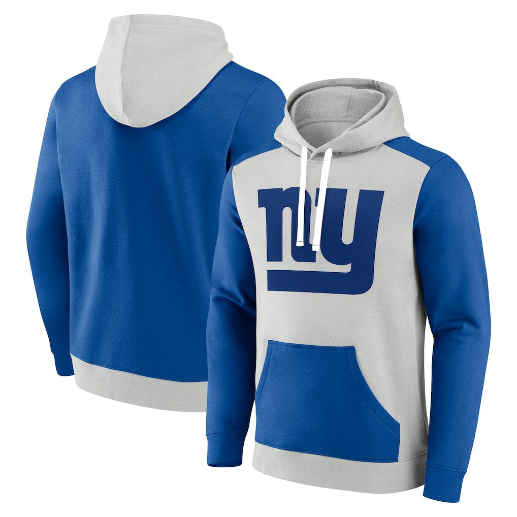 New York Giants Big & Tall Team Fleece Pullover Hoodie Silver/Royal - Fanatics