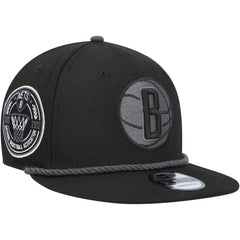 New Era - Brooklyn Nets Back Laurels 9FIFTY Snapback Hat - Black