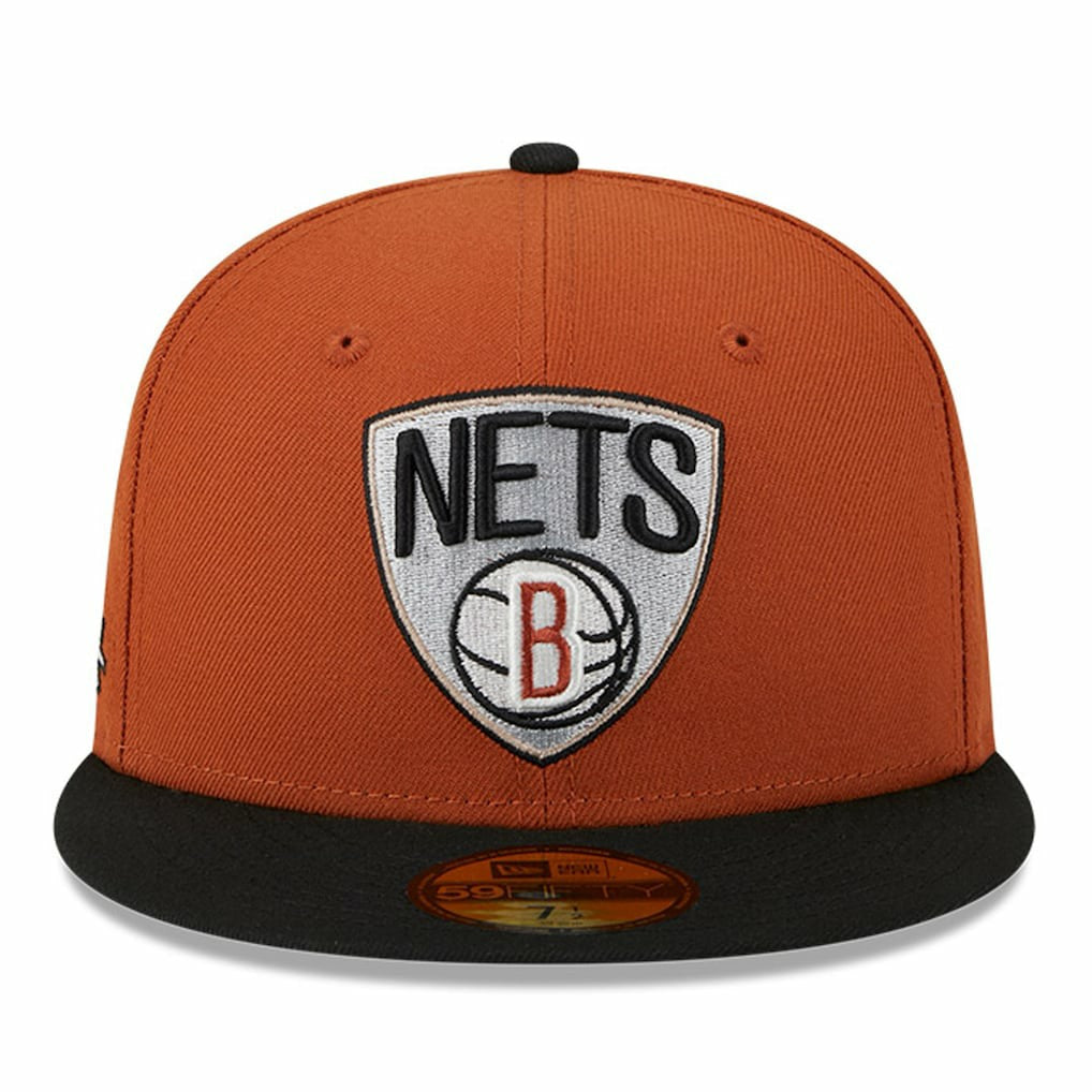 New Era - Brooklyn Nets Two-Tone 59FIFTY Fitted Hat - Rust/Black
