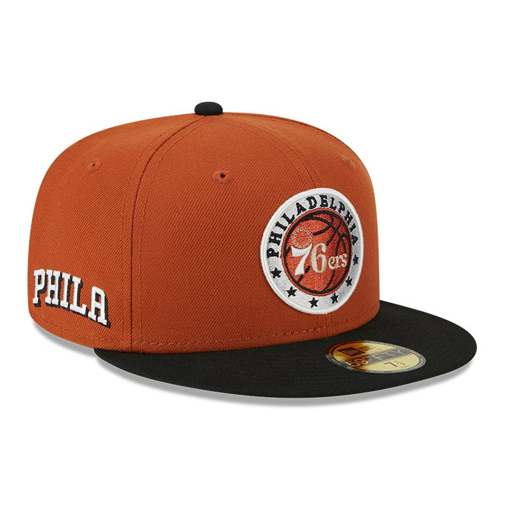New Era - Philadelphia 76ers Two-Tone 59FIFTY Fitted Hat - Rust/Black