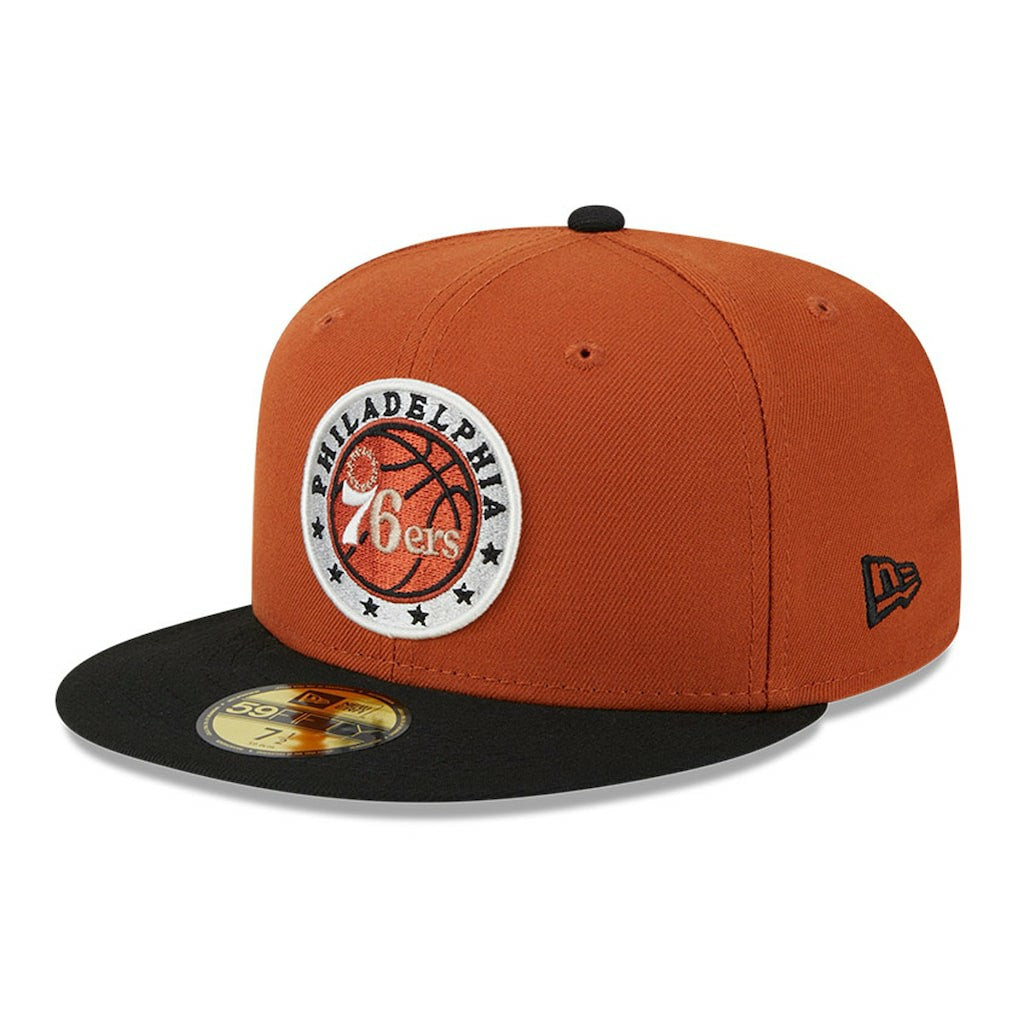 New Era - Philadelphia 76ers Two-Tone 59FIFTY Fitted Hat - Rust/Black