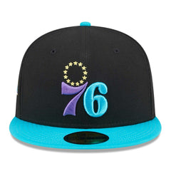 New Era - Philadelphia 76ers Arcade Scheme 59FIFTY Fitted Hat - Black/Turquoise