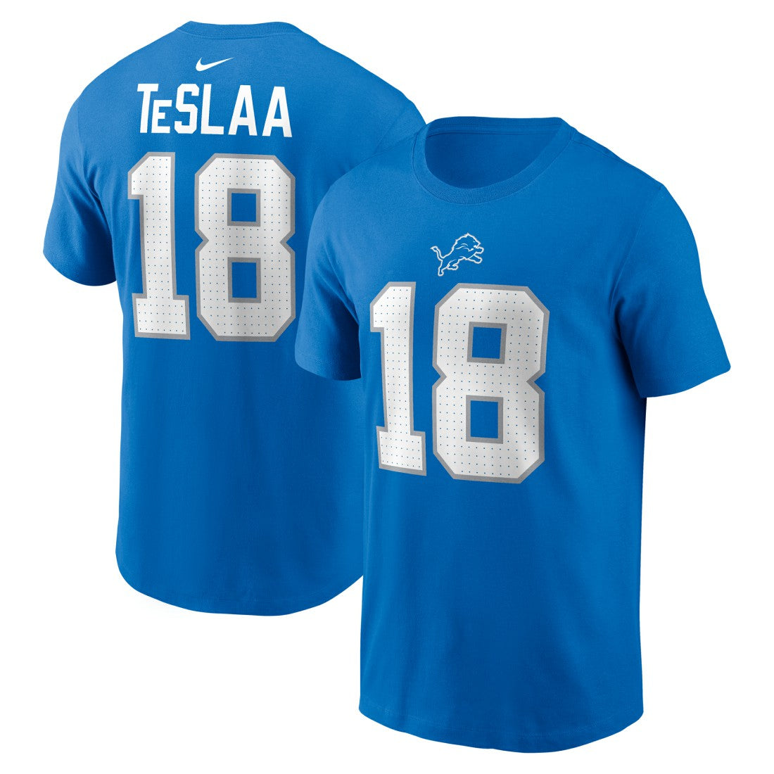 Isaac TeSlaa Detroit Lions Name & Number T-Shirt Blue - Nike