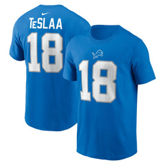 Isaac TeSlaa Detroit Lions Name & Number T-Shirt Blue - Nike